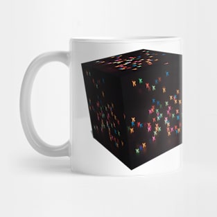 Concept black box - cube with bokeh aircraft. Mug